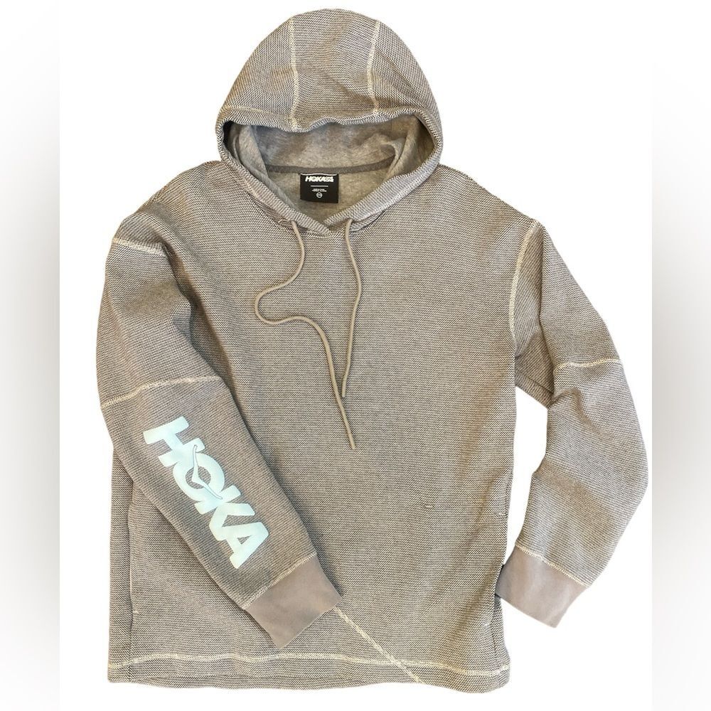 HOKA One One All-Day Hoodie Pullover UNISEX Small/Medium Gray w/ Light Blue Logo